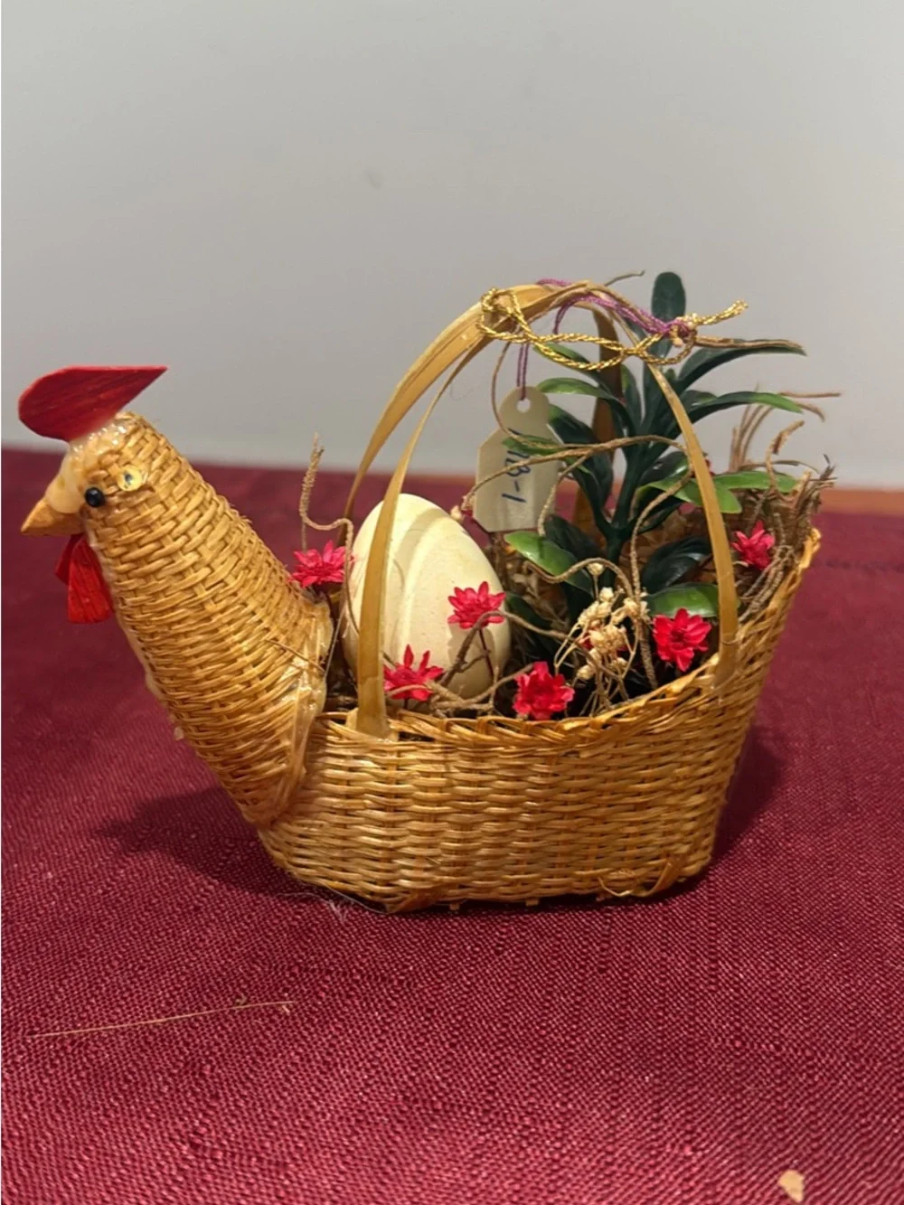 NEW Woven Chicken Baskets- Yellow with Red Accents  12 baskets per box